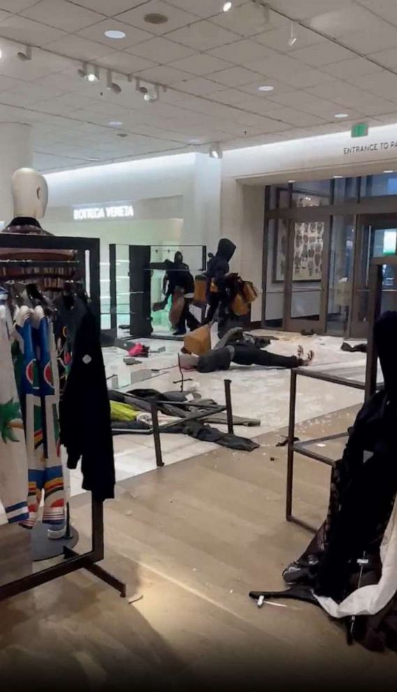 PHOTO: A group ransacked the Nordstrom at Westfield Topanga Mall in the Canoga Park neighborhood of Los Angeles, Aug. 12, 2023.