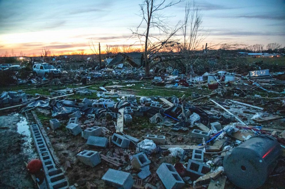 PHOTO: Debris is seen after a deadly tornado destroyed homes, March 3, 2020, in Cookeville, Tenn.