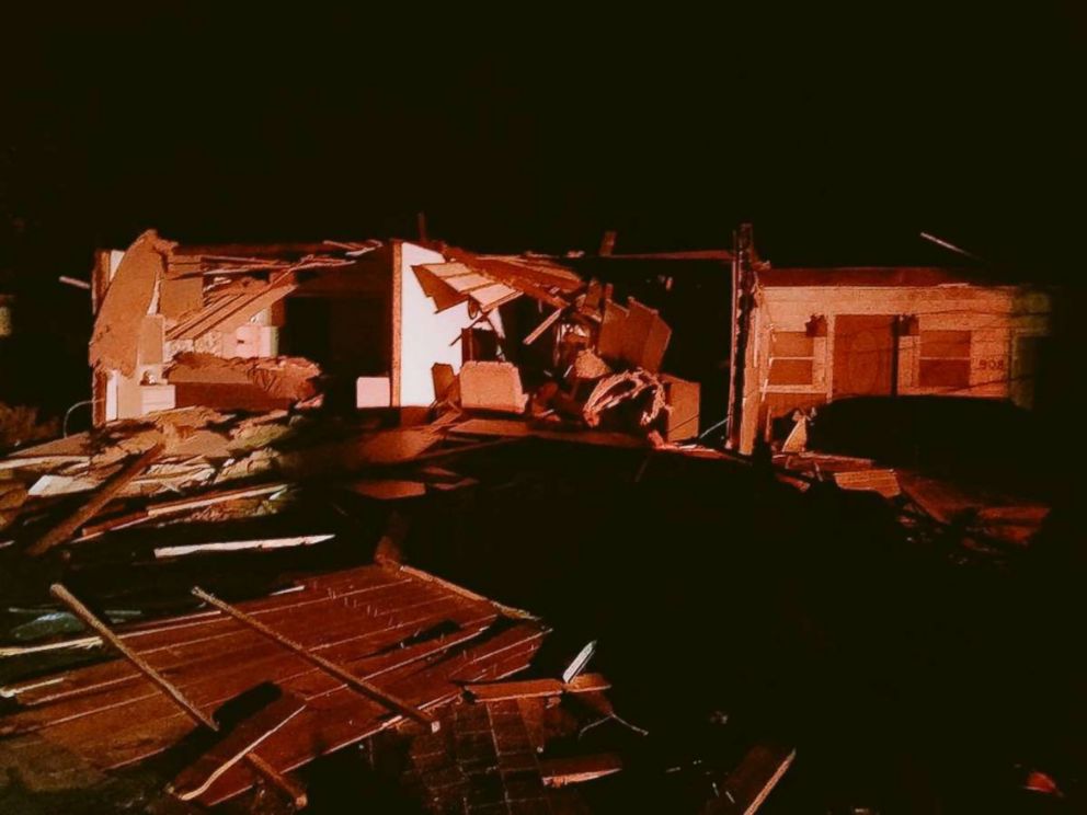 PHOTO: A home was ripped apart by a suspect tornado in Taylorsville, Ill., on Saturday, Dec. 1, 2018. The homeowners were able to escape.