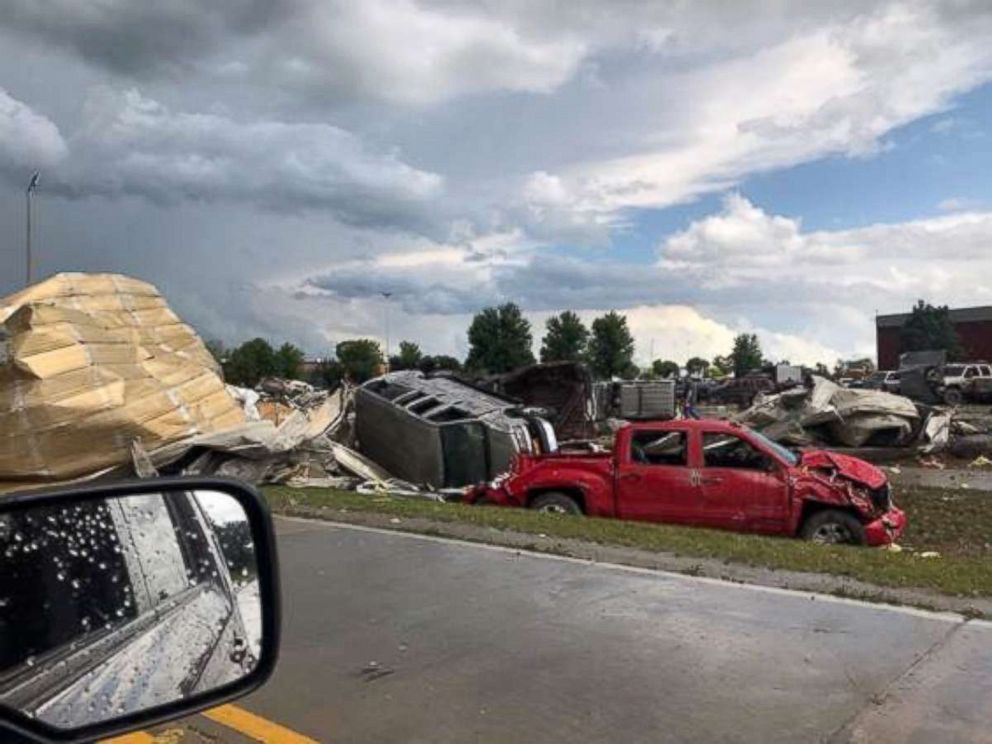 PHOTO: Destruction from a tornado is seen in Pella, Iowa, July 19, 2018.