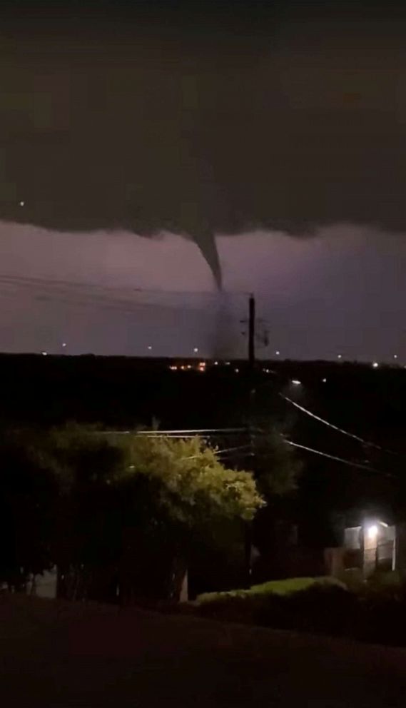 PHOTO: A tornado is seen in north Dallas, Texas, on Oct. 20, 2019, in this screen grab obtained from a social media video.