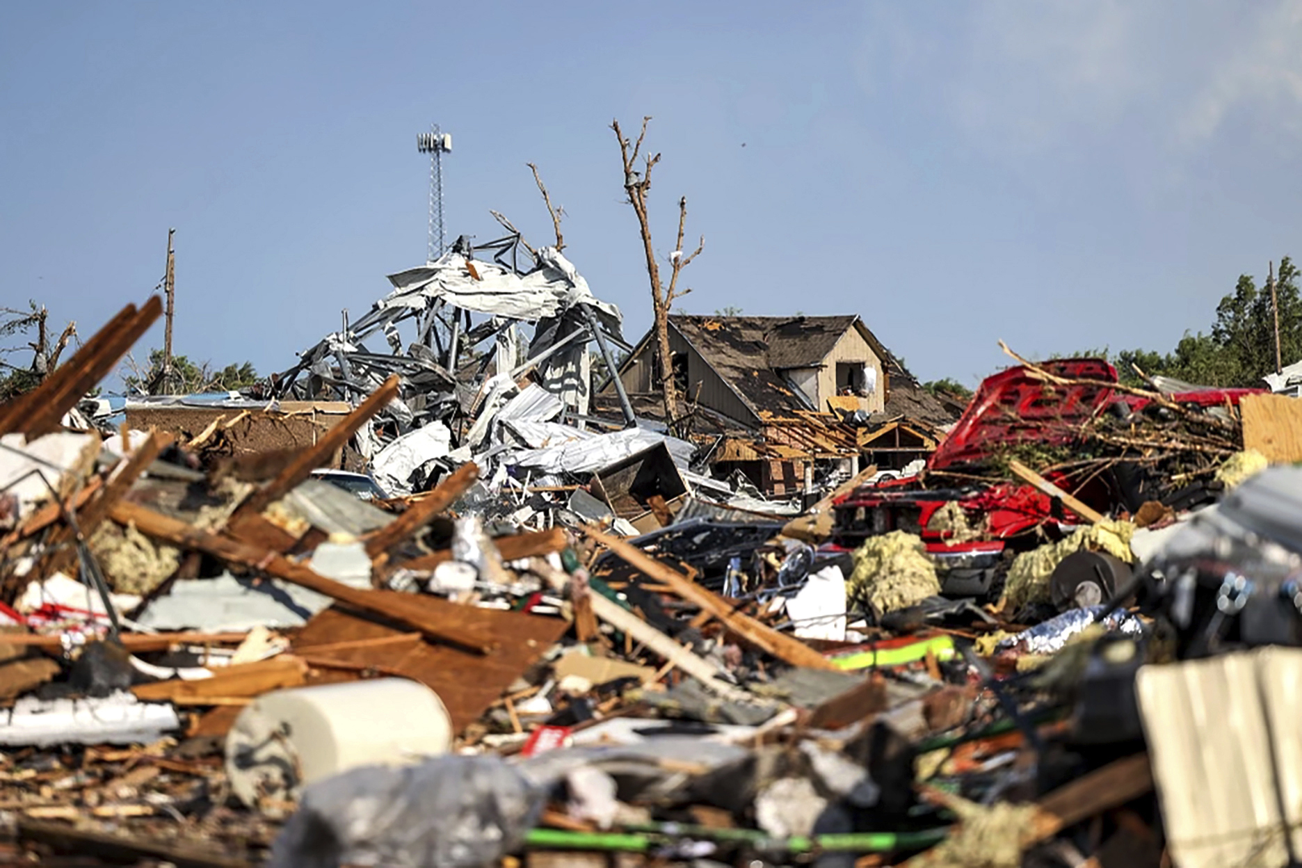 PHOTO: Debris covers a residential area in Perryton, Texas, June 15, 2023, after a tornado struck the town.