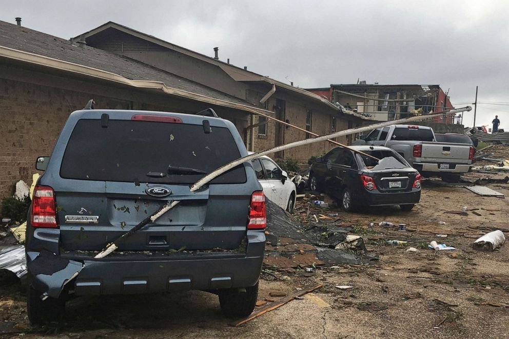 PHOTO: A person surveys the damage caused by a deadly tornado that tore through the northern Louisiana city of Ruston early Thursday, April 25, 2019.