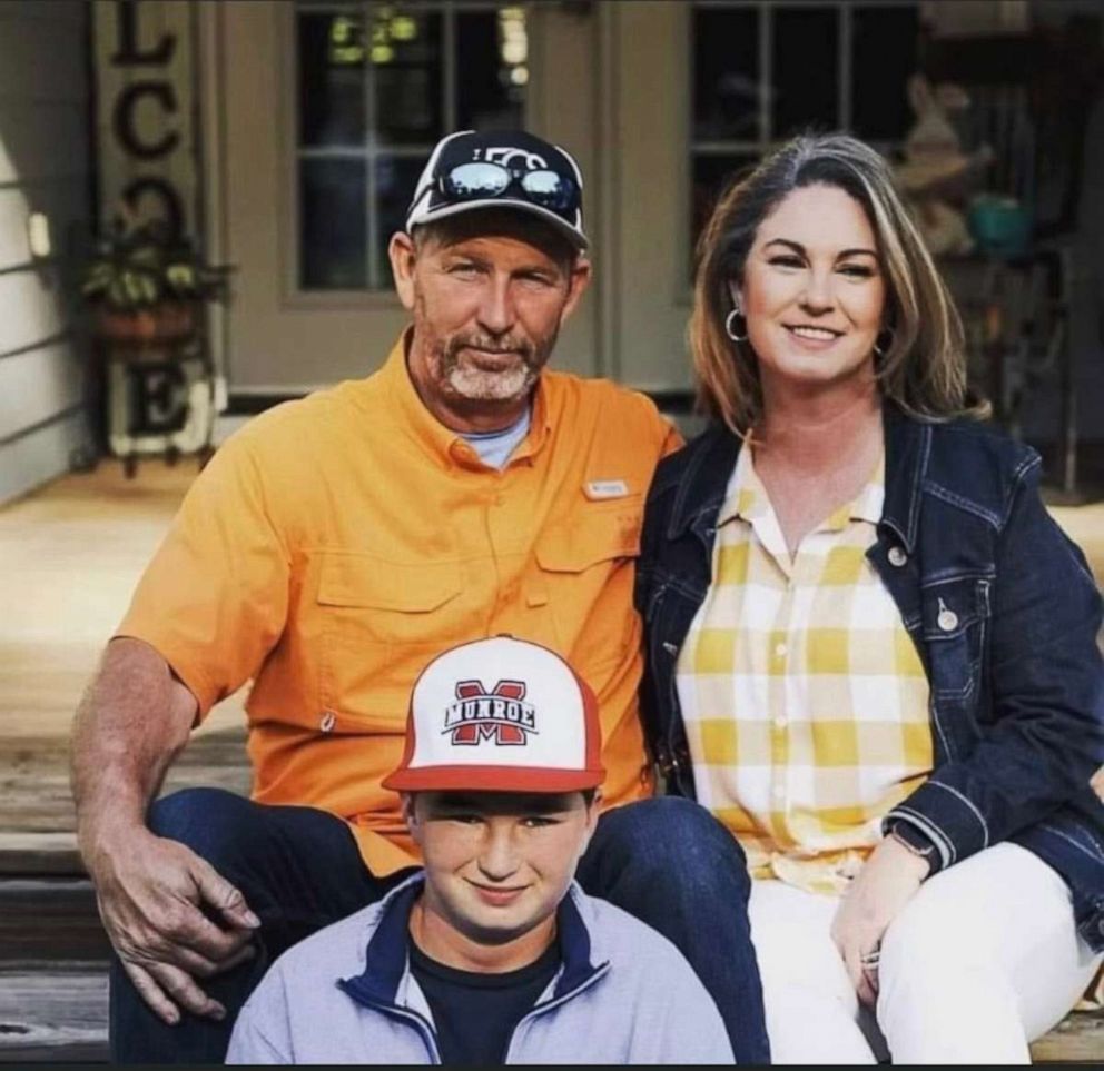 PHOTO: Steve Gunn, Jr. (top, left,) are pictured with his family in an undated image. Steve Gunn, Jr., 50, and his son Grayson, 12 (also pictured, bottom, left,) died when a tornado hit the resort where they were staying in Tiptonville, Tenn.