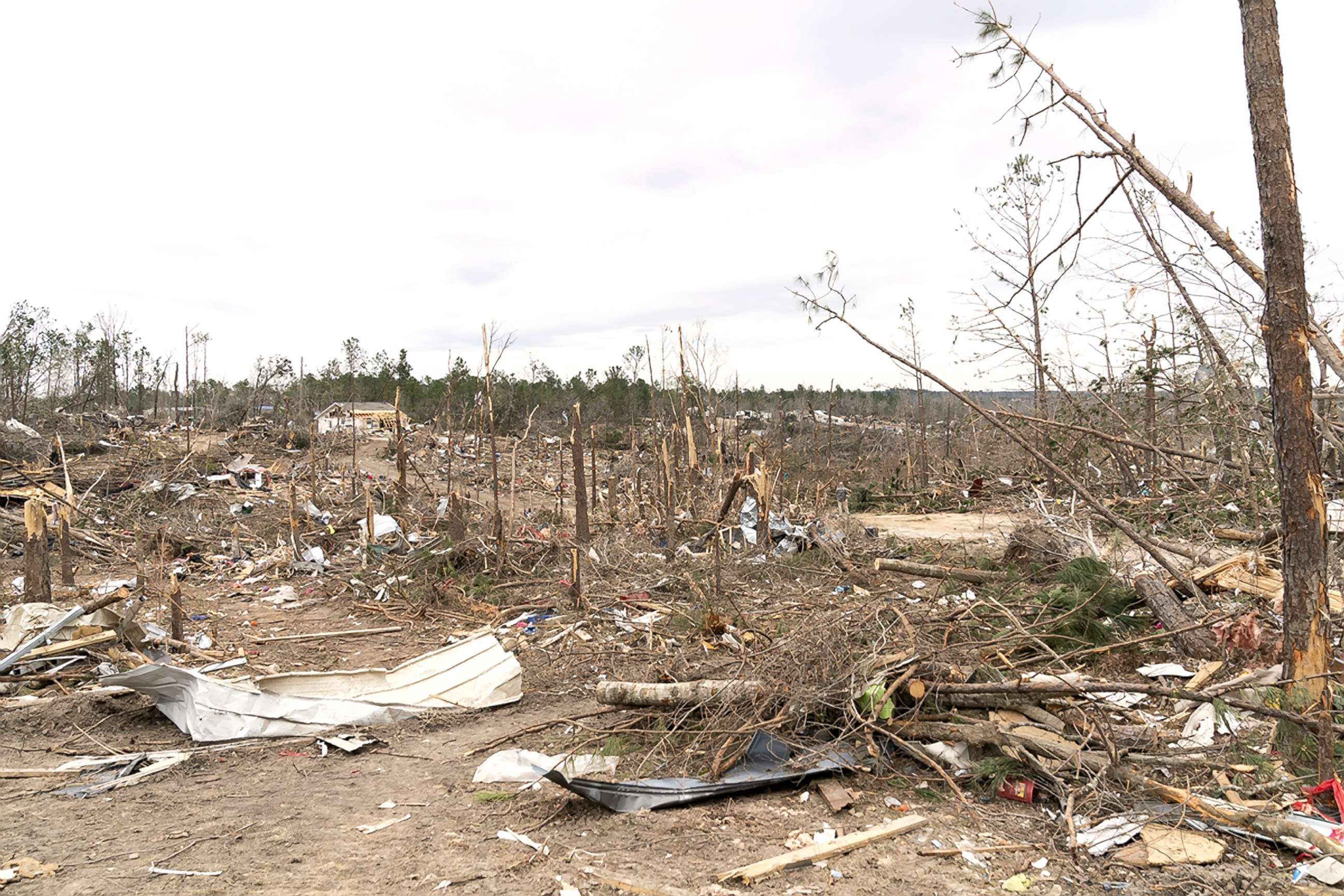 PHOTO: The view of the destruction caused by a massive tornado in Beauregard, Ala., March. 08, 2019.