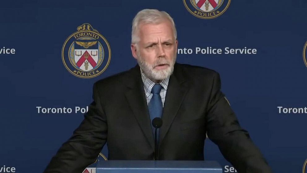PHOTO: Toronto Police Service Det. Sgt. Terry Browne, of the Homicide and Missing Persons Unit, announces that eight teen girls are charged with murder.