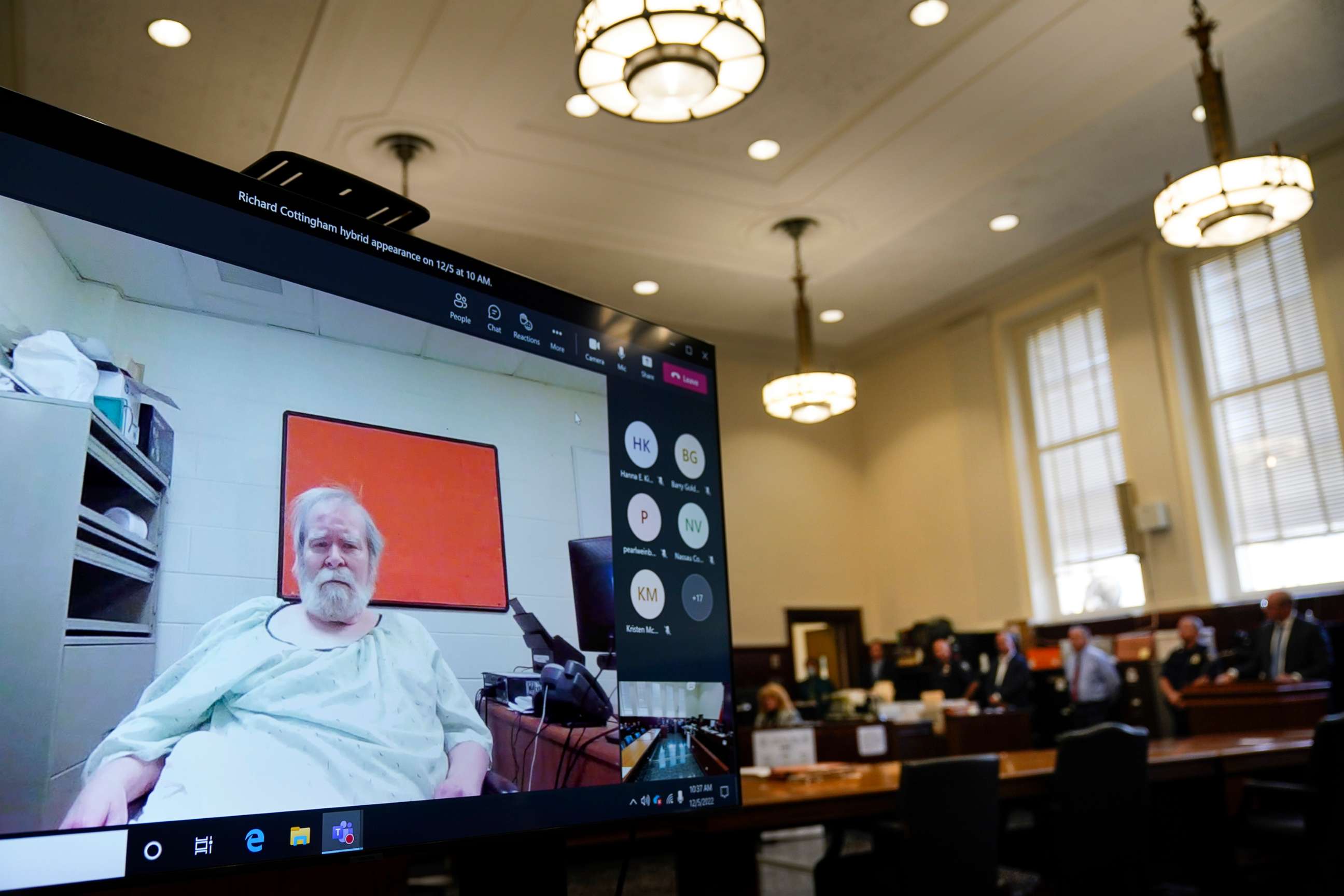 PHOTO: Richard Cottingham makes a remote appearance at a courtroom in Mineola, N.Y., Dec. 5, 2022.