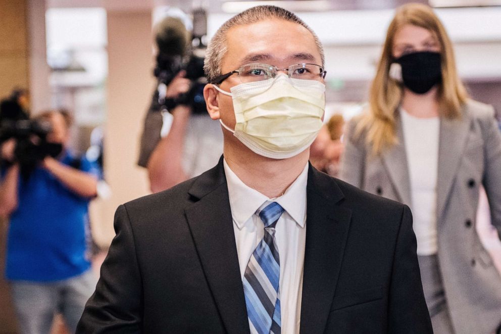 PHOTO: Former Minneapolis Police officer Tou Thao exits the Hennepin County Government Center, after a courthouse appearance, on July 21, 2020, in Minneapolis.