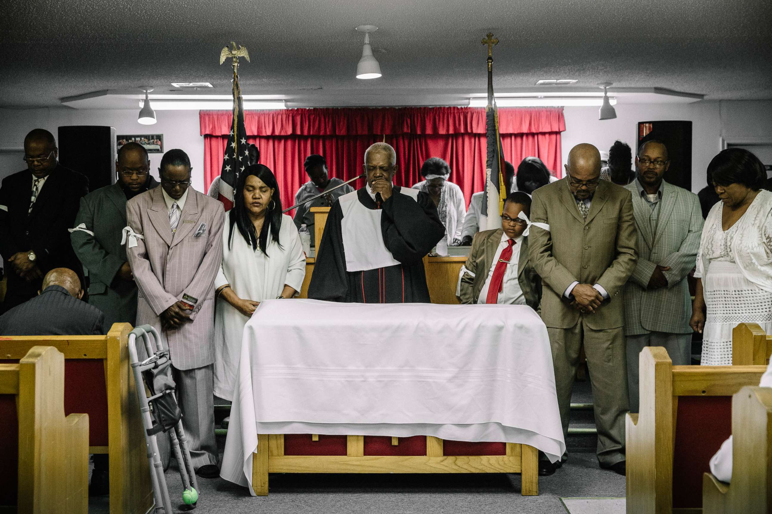 PHOTO: The Rev. Gerald Toussaint leads a service at Morning Star Baptist Church, in Opelousas, La., April 7, 2019.