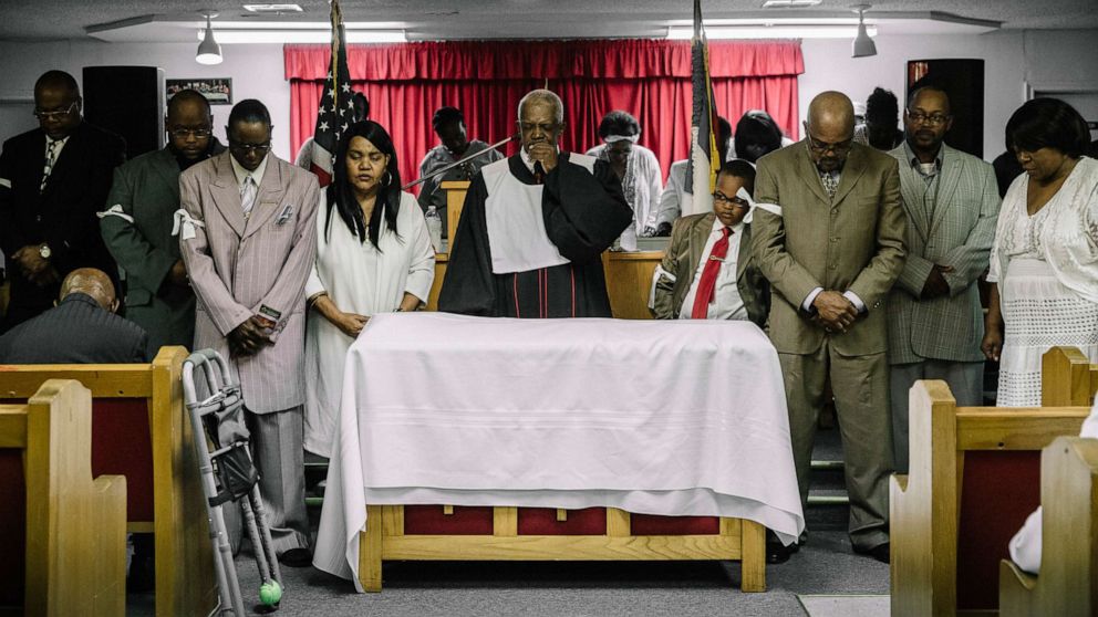 PHOTO: The Rev. Gerald Toussaint leads a service at Morning Star Baptist Church, in Opelousas, La., April 7, 2019.