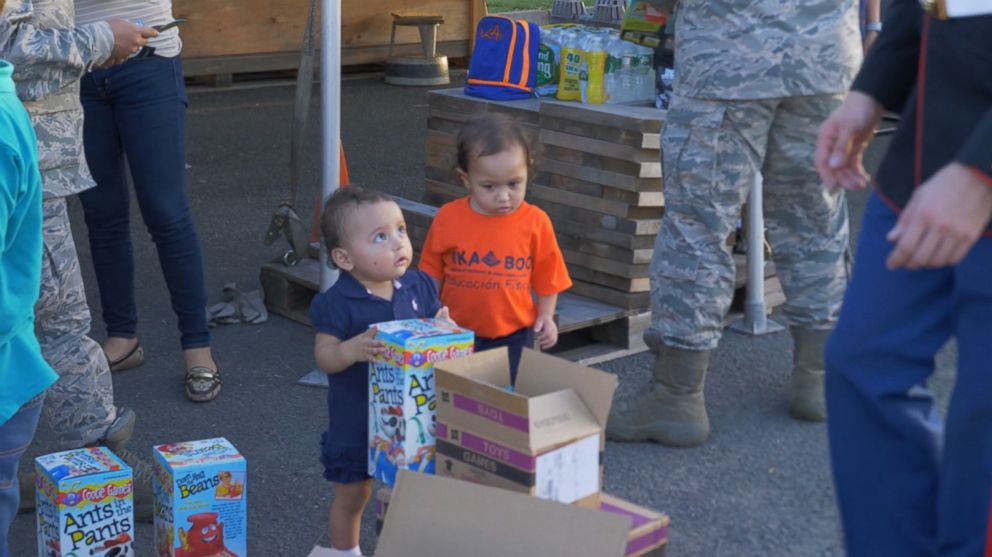 PHOTO: Toys for Tots partnered with Hasbro Inc. and private charter company Hillwood Airways to bring 30,000 the toys to the Puerto Rico, still recovering from Hurricane Maria.