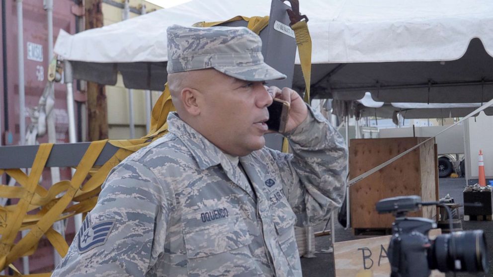 PHOTO: Staff Sgt. Angel Oquendo, commander-in-charge of public affairs for the Puerto Rico Air National Guard at the Muniz Air National Guard Base in Carolina, Puerto Rico, Dec. 20, 2017.