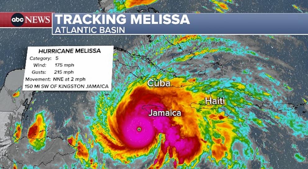 PHOTO: Hurricane Melissa will reach Cuba on Tuesday night as a major hurricane. And then the Southeastern Bahamas at hurricane strength.