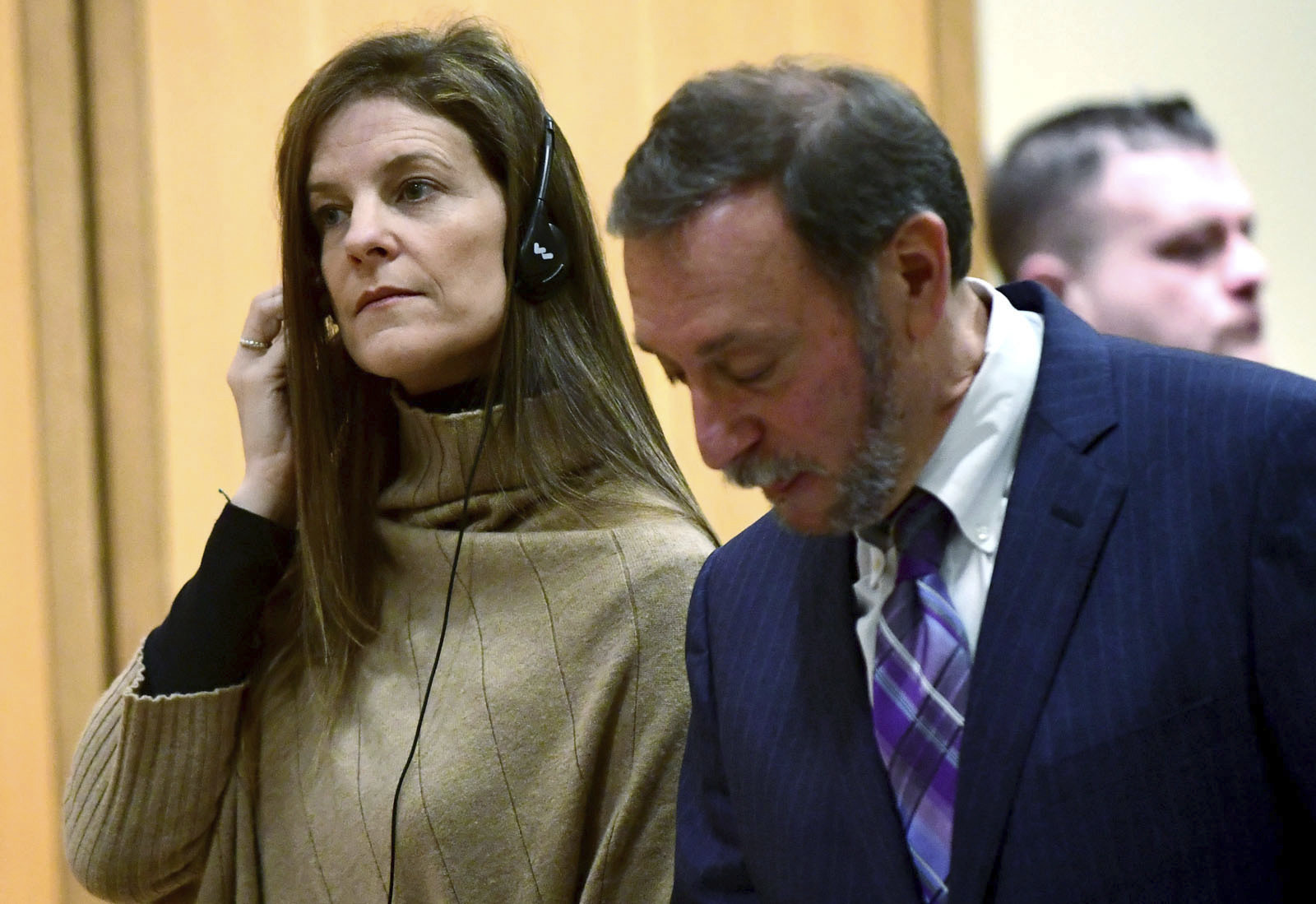 PHOTO: Michelle Troconis, charged with conspiracy to commit murder in the disappearance of Jennifer Dulos, appears for a pre-trial hearing on Feb.  6, 2020, at the Stamford Superior Court in Stamford, Conn.