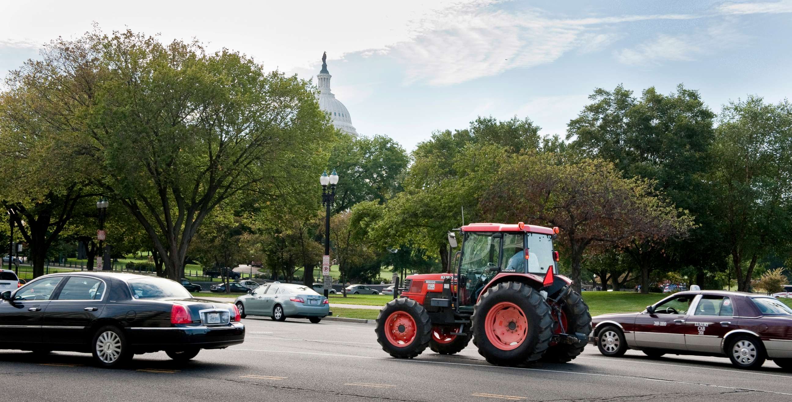 PHOTO: Baskerville, Va., farmer John W. Boyd Jr. arrives on Capitol Hill on a borrowed tractor to urge the U.S. Senate and President Obama to pass $1.15 billion in funding for a settlement in a 1997 case against the Agriculture Department.