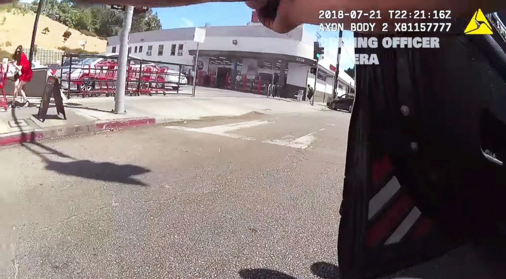 PHOTO: The LAPD released body cam and dash cam footage from the hostage standoff at a Trader Joe's in Silverlake, Los Angeles, on July 21, 2018.