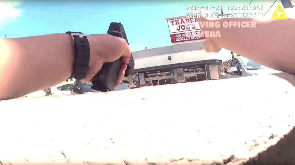 PHOTO: The LAPD released body cam and dash cam footage from the hostage standoff at a Trader Joe's in Silverlake, Los Angeles, on July 21, 2018.