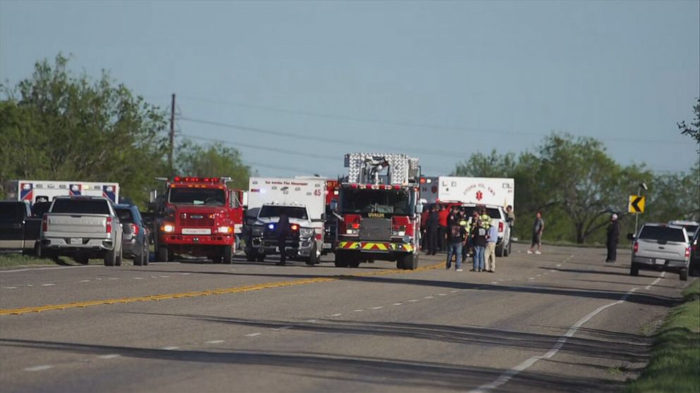 PHOTO: Migrants injured in a train car near Knippa, Texas, March 24, 2023.