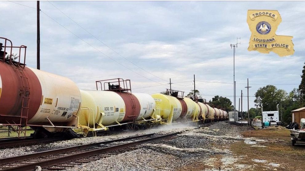 Residents evacuated after train derailment causes acid leak