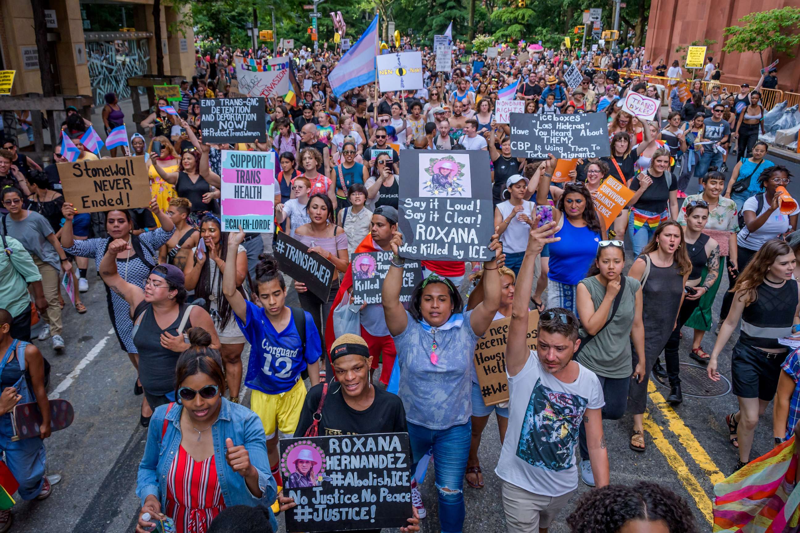 PHOTO: Trans, Gender Non-Conforming, Lesbian, Gay, Bi, and Two Spirit organizations and allies gathered at Washington Square Park for the 15th Annual Trans Day of Action on June 28, 2019.
