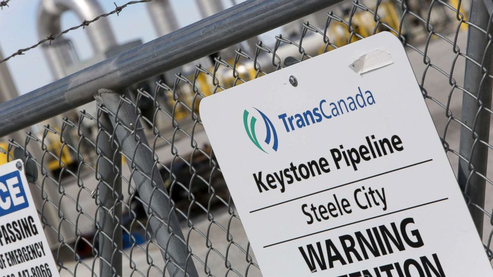 A TransCanada Keystone Pipeline pump station operates outside Steele City, Neb., March 10, 2014.