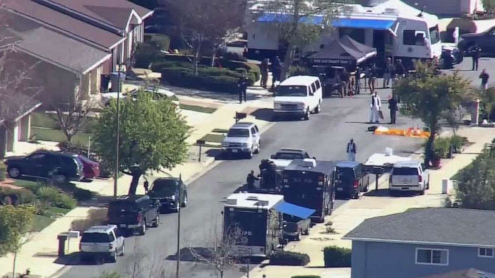 PHOTO: Authorities respond to a home in San Jose, California, where police say they found large amounts of explosive material.