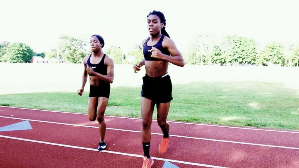 PHOTO: Terry Miller (left) and Andraya Yearwood, two transgender track and field student-athletes, are photographed here. 