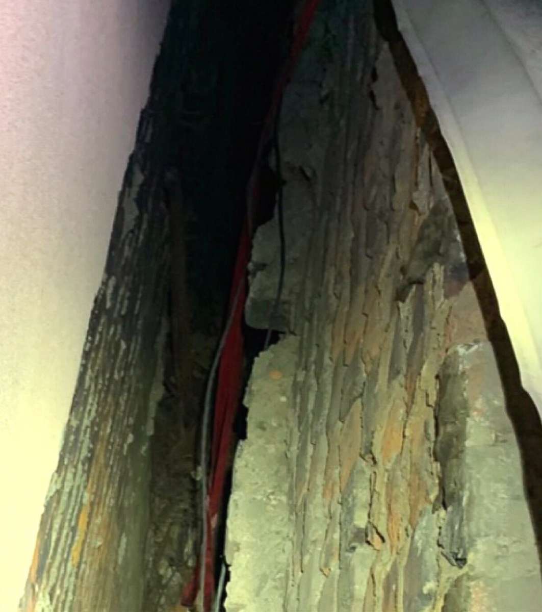 PHOTO: Police in New York shared an image of the space between two buildings after a trapped woman was rescued after falling into the gap on Dec. 29, 2019.