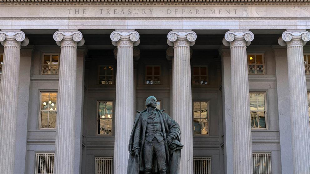 PHOTO: The U.S. Department of the Treasury building is seen in Washington, Nov. 18, 2024.