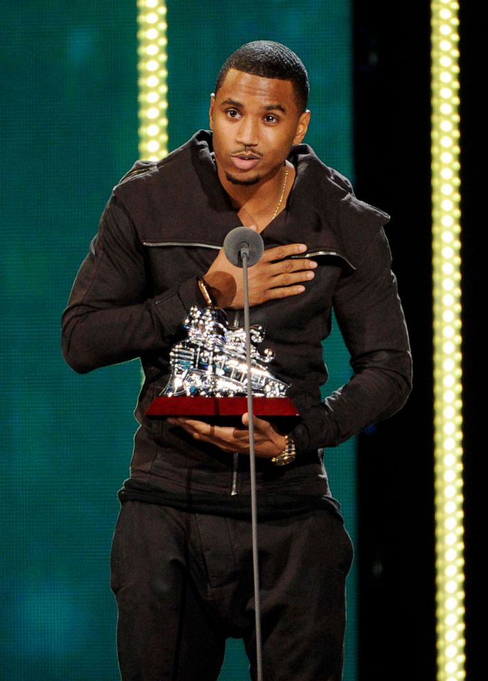 PHOTO: In this Nov. 7, 2014 file photo, Trey Songz accepts the Best Male Artist award during the 2014 Soul Train Awards in Las Vegas.