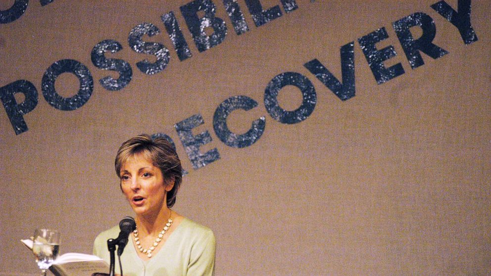 PHOTO: Trisha Meili speaks at the Sexual Assault Education Center's 2nd annual Author's Luncheon April 10, 2003 in Stamford, Conn.