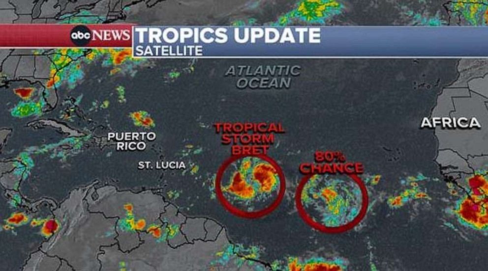 Tropical Storm Bret to move through Leeward Islands later this week