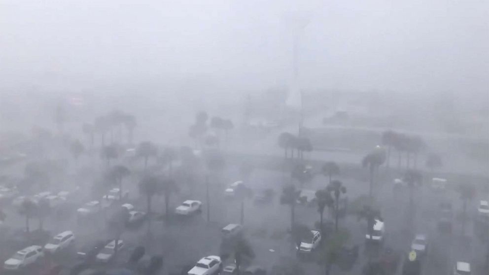PHOTO: In this screen grab taken from a video posted to the Twitter account for Navarre Beach, Tropical Storm Claudette hits Navarre Beach in Florida, June 19, 2021.
