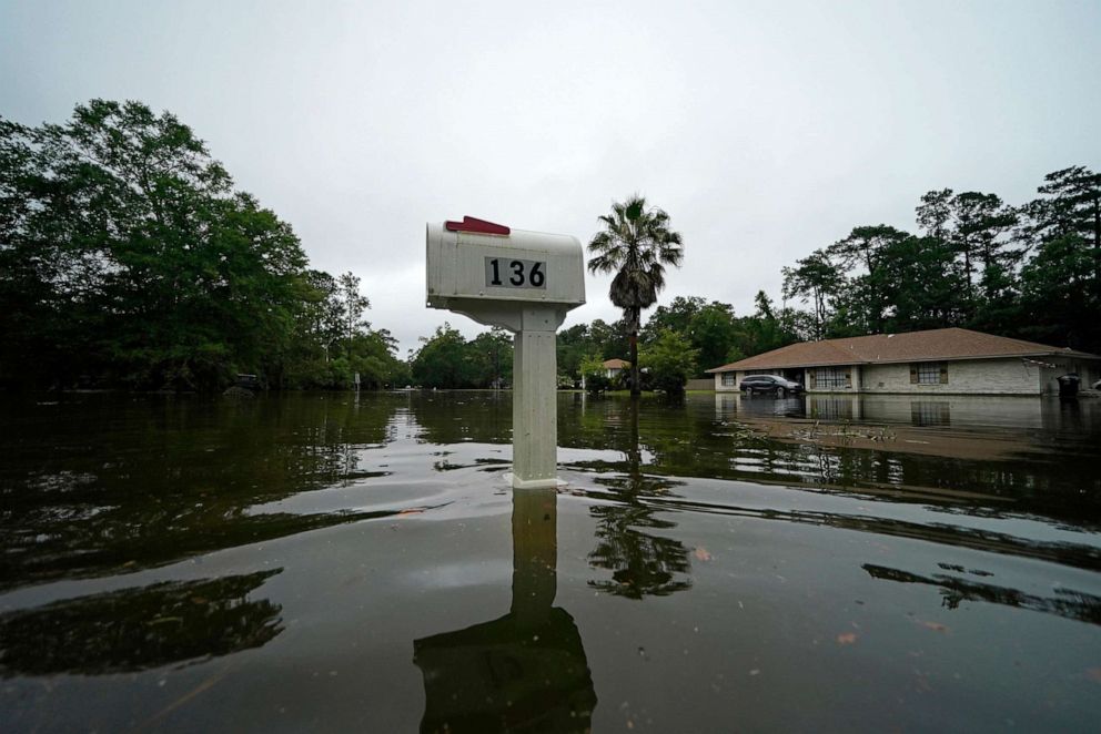 PHOTO: A flooded neighborhood is seen after Tropical Storm Claudette passed through in Slidell, La., June 19, 2021.