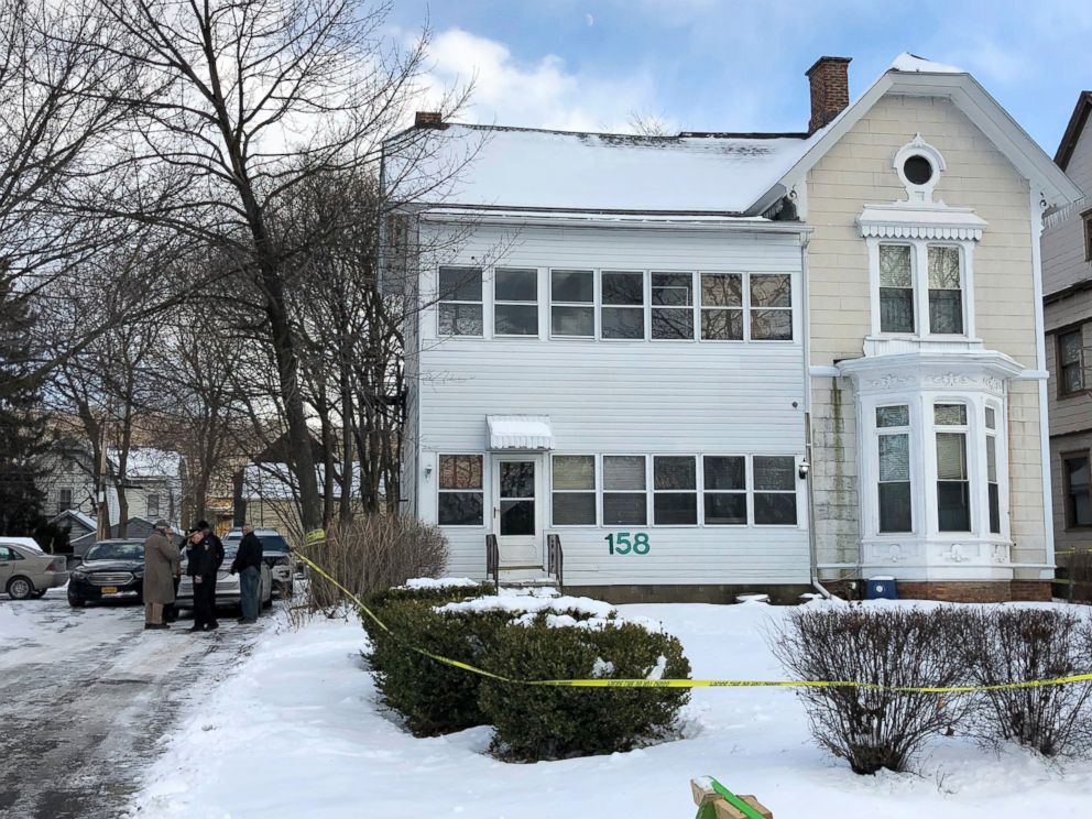 PHOTO: Police secure the perimeter of a home in Troy, N.Y., Dec. 26, 2017, after four bodies were discovered in a basement apartment. Troy police say the deaths are being treated as suspicious.