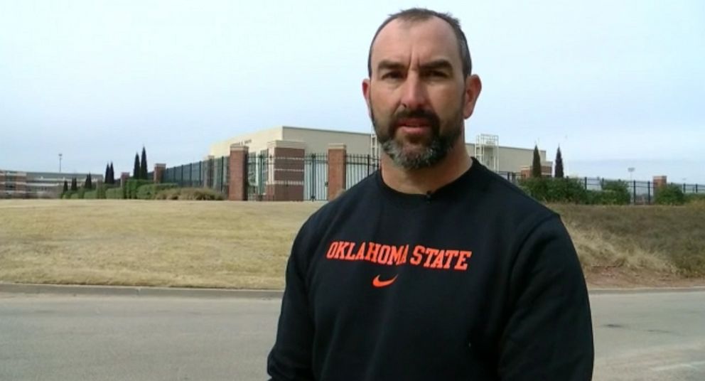 PHOTO: Kyle Waters, Oklahoma State Univer senior athletic director of facilities and operations, saved a man trapped in a burning car after he lost consciousness and crashed in Stillwater, Oklahoma, on February 10, 2020.
