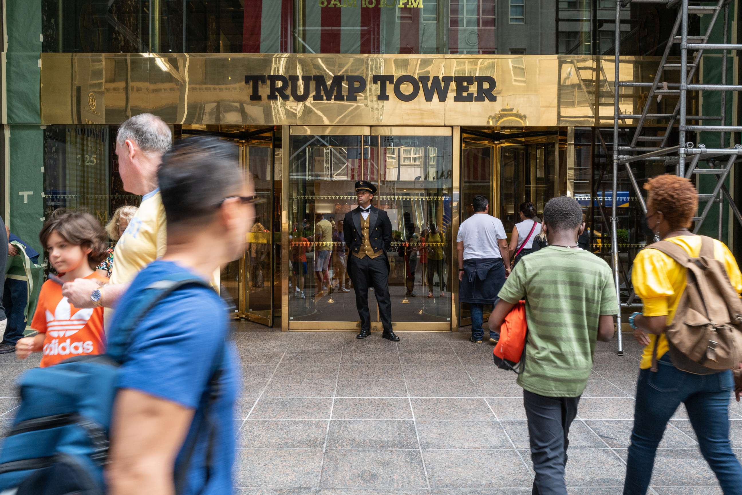 PHOTO: People walk by  Trump Tower in New York, Aug. 10, 2022.