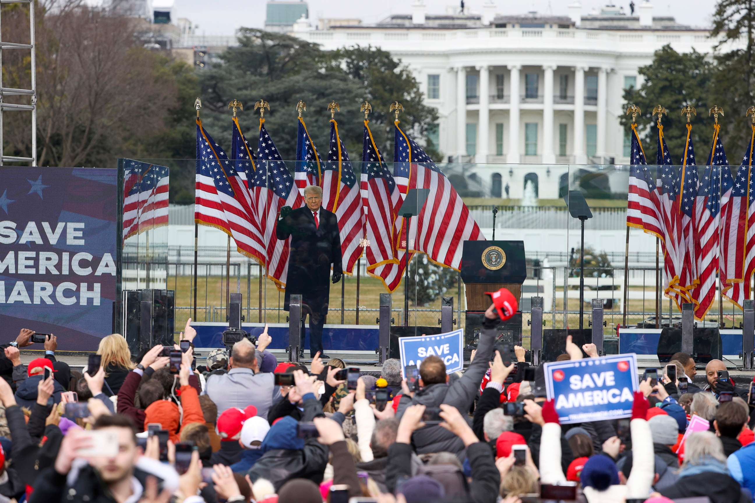 PHOTO: President Donald Trump arrives at the "Stop The Steal" Rally, Jan. 6, 2021, in Washington, D.C. 