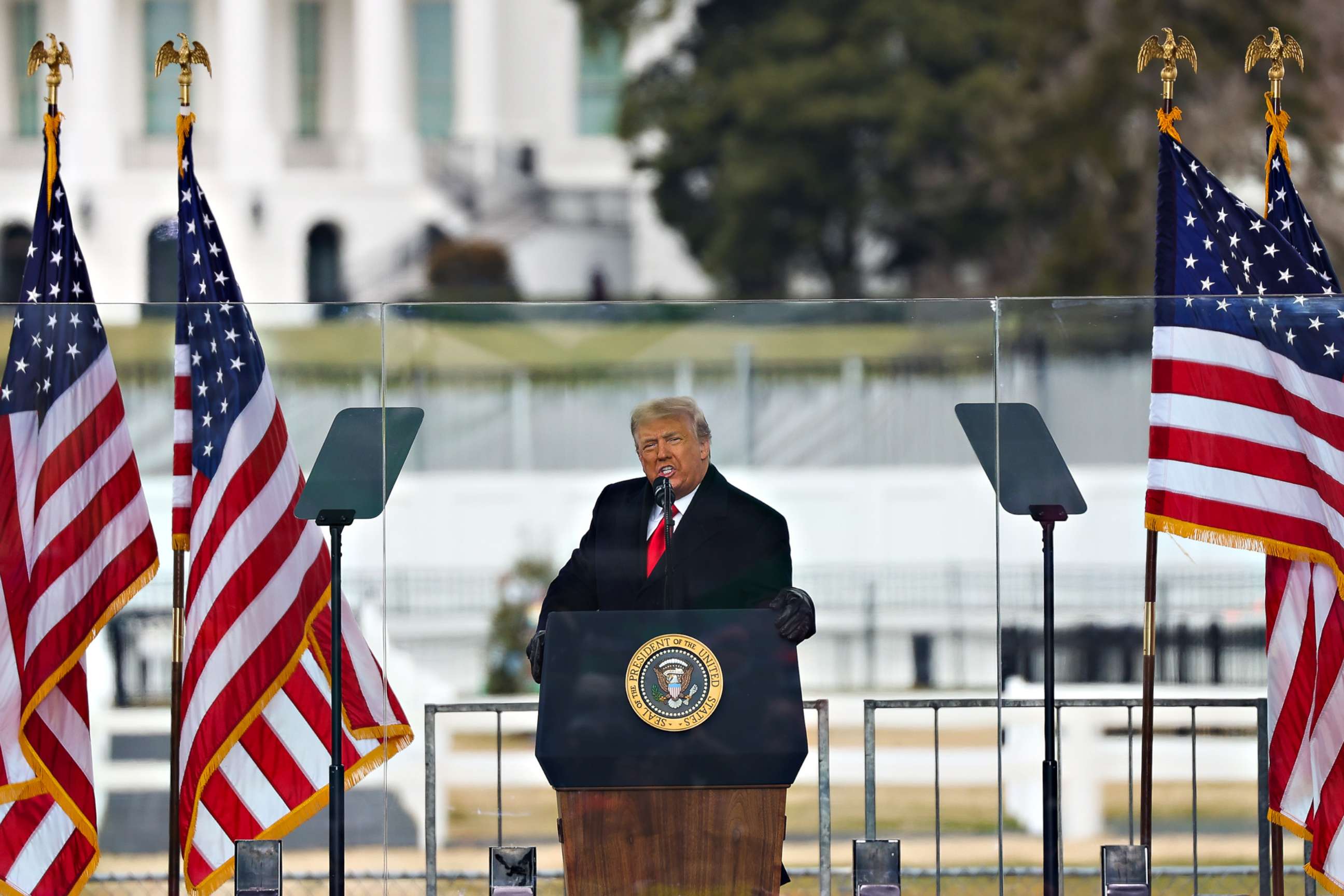 PHOTO: President Donald Trump speaks at the "Save America March" rally in Washington D.C. on Jan. 06, 2021.