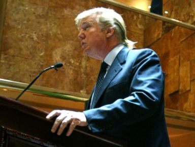 PHOTO: Donald Trump speaks at a press conference in New York to announce the establishment of Trump University, May 23, 2005.