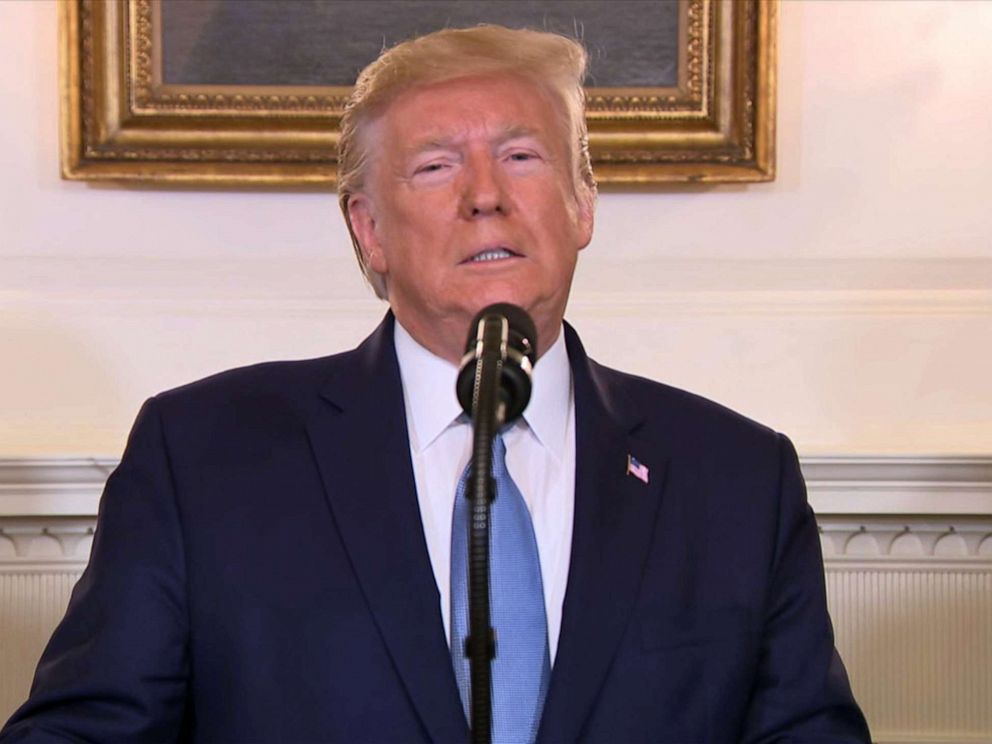 PHOTO: President Donald Trump makes an announcement from the White House in Washington, Oct. 23, 2019.