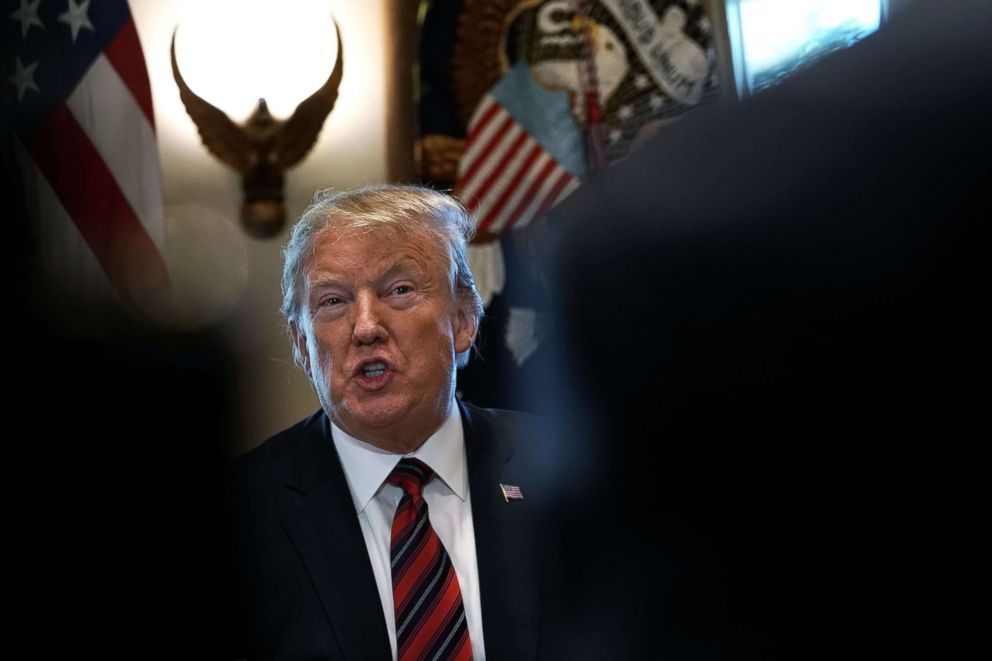 PHOTO: President Donald Trump hosts a round-table discussion on border security and safe communities with State, local, and community leaders in the Cabinet Room of the White House, Jan. 11, 2019.