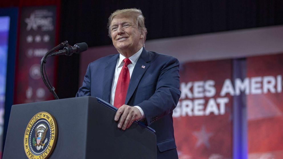 PHOTO: President Donald Trump speaks during CPAC 2019, March 2, 2019 in Washington, D.C.