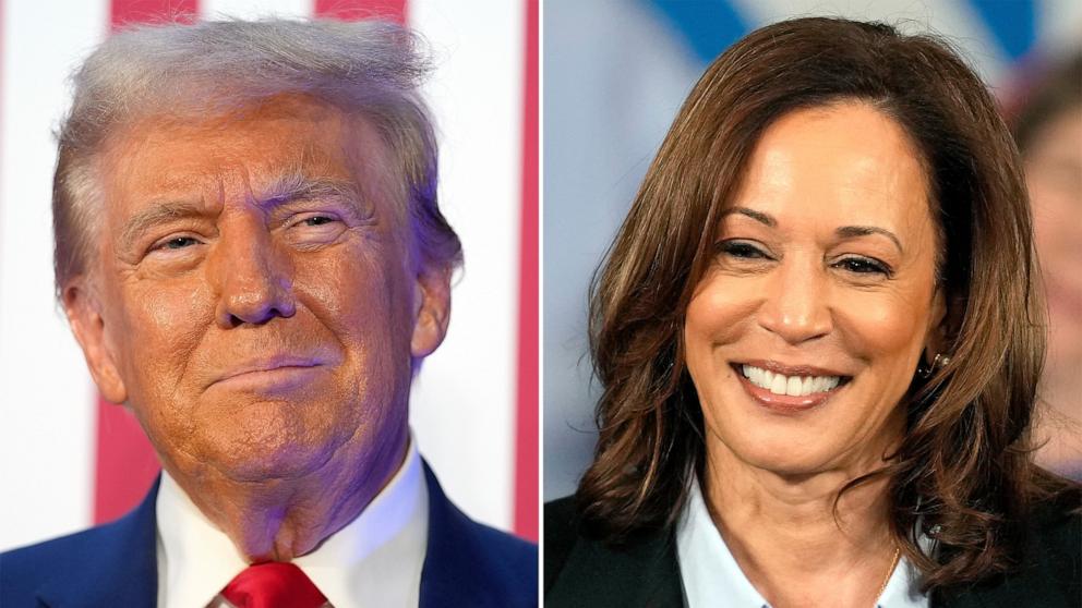 PHOTO: Republican presidential nominee and former President Donald Trump and Vice President and Democratic presidential candidate Kamala Harris.