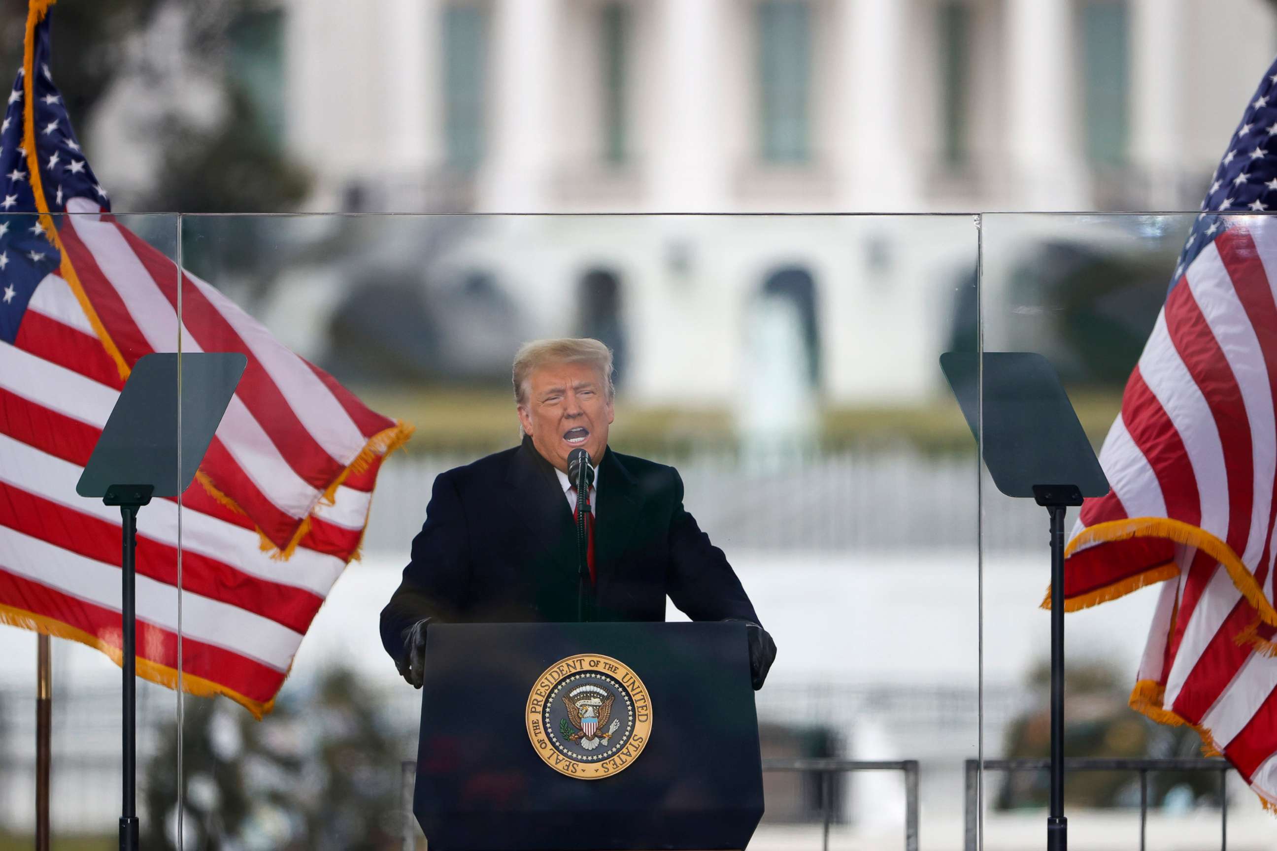 PHOTO: In this Jan. 6, 2021, file photo, President Donald Trump speaks at the "Stop The Steal" Rally in Washington, D.C.