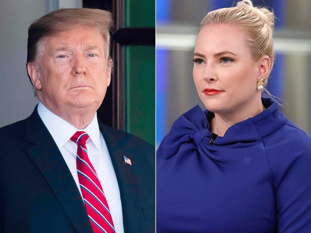 PHOTO: President Donald Trump waits to welcome Brazilian President Jair Bolsonaro to the White House, March 19, 2019. Meghan McCain on "The View." 