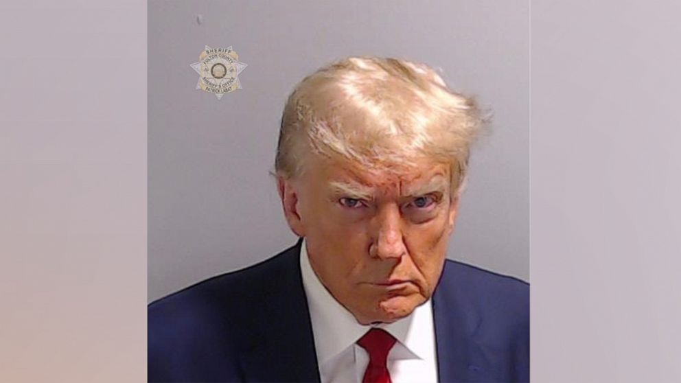 PHOTO: Former President Donald Trump is shown in a booking photo released by the Fulton County Sheriff's Office.