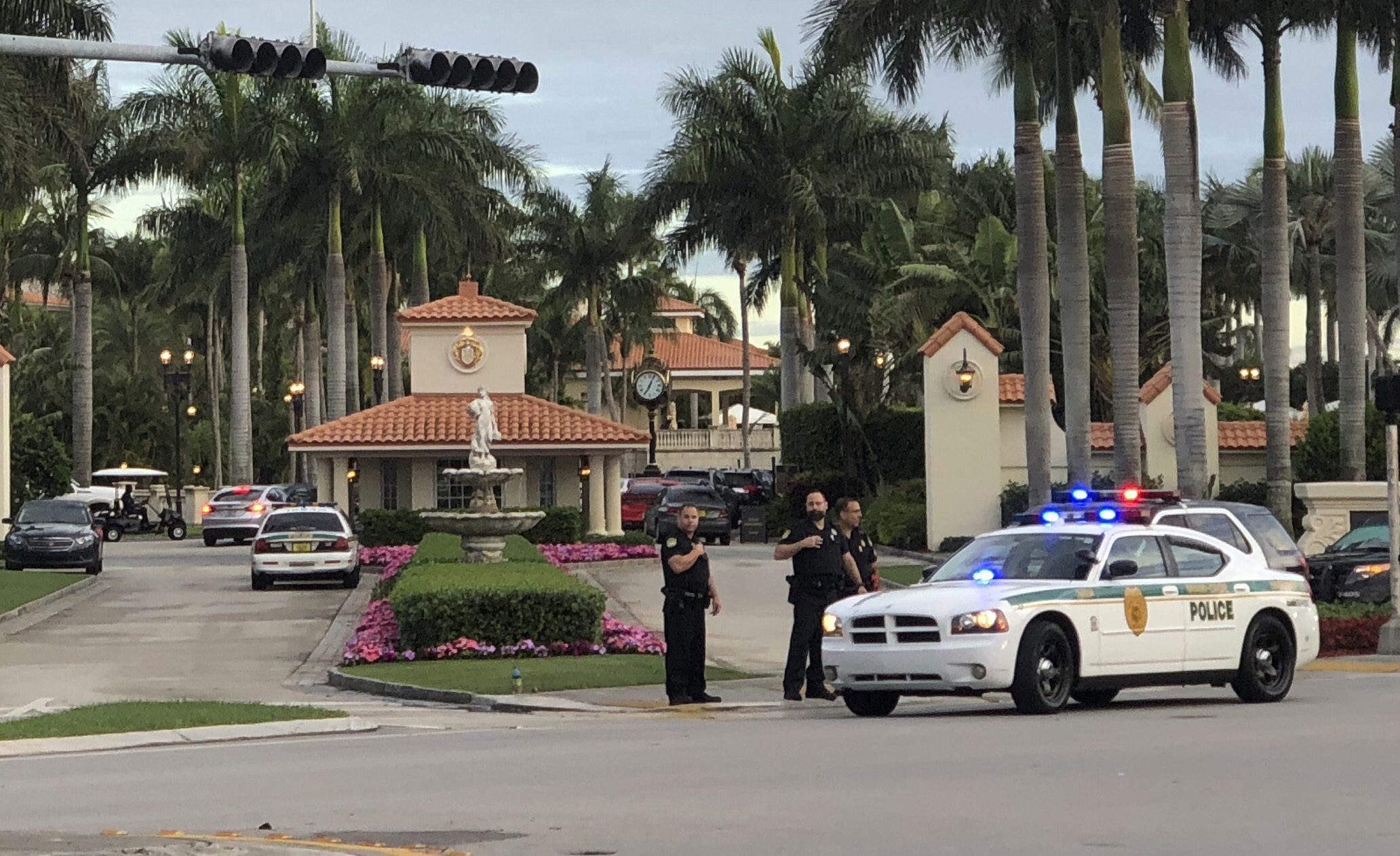 PHOTO: Police respond to The Trump National Doral resort after reports of a shooting inside the resort, May 18, 2018 in Doral, Fla.