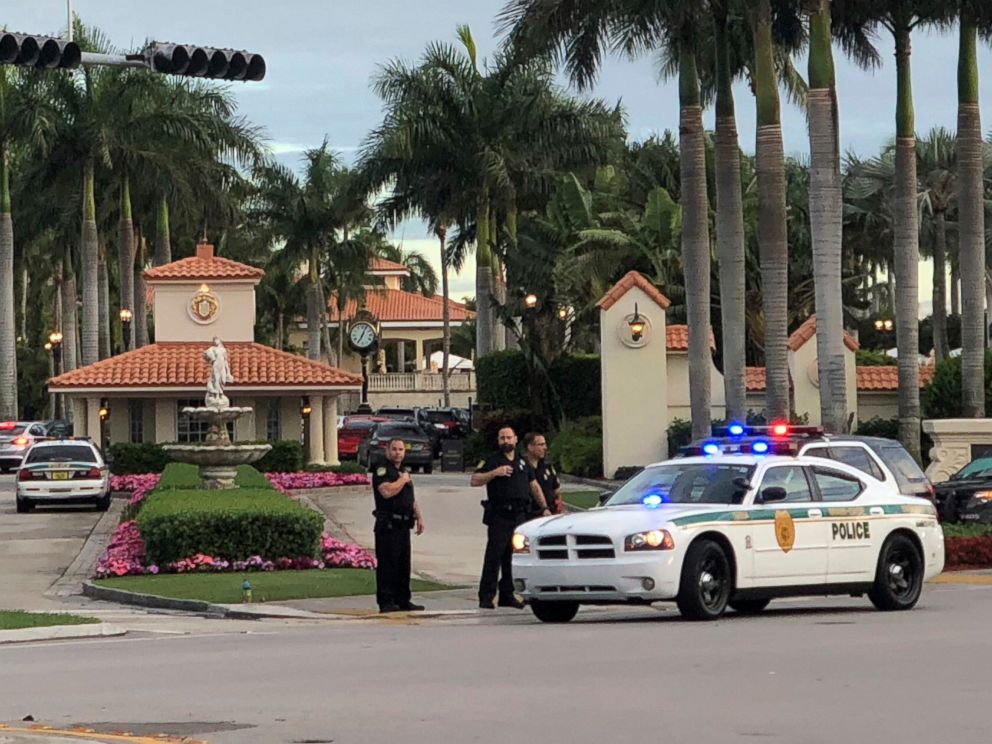 PHOTO: Police respond to The Trump National Doral resort after reports of a shooting inside the resort, May 18, 2018 in Doral, Fla.