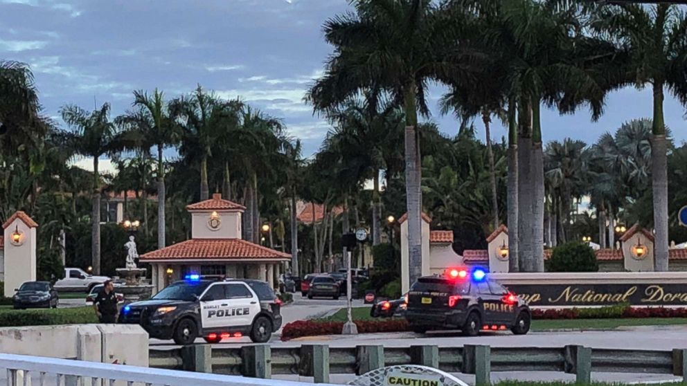 PHOTO: Police respond to The Trump National Doral resort after reports of a shooting inside the resort, May 18, 2018 in Doral, Fla.